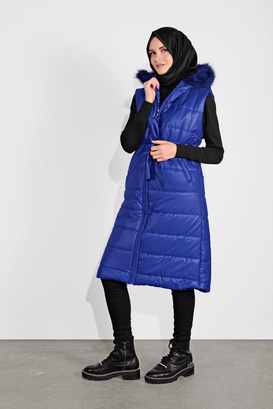 Vêtements hijab BLEU MARINE DOUDOUNE À CAPUCHE 5687 