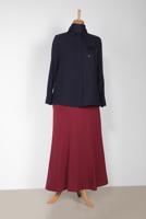 Vêtements hijab BLEU MARINE T 2867 ALVİNA NİL CREP BLUZ