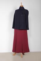 Vêtements hijab BLEU MARINE T 2867 ALVİNA NİL CREP BLUZ