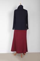 Vêtements hijab BLEU MARINE T 2867 ALVİNA NİL CREP BLUZ