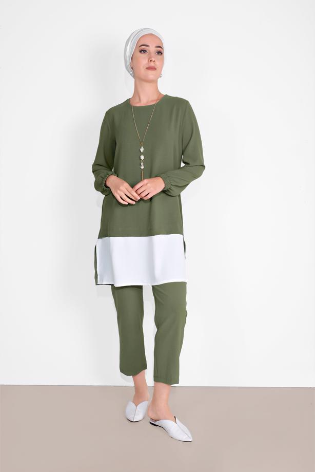 Hijab clothing  CUFFS-ELASTIC SHIRT-HEM SUIT 0221 - TRENDTESETTÜR