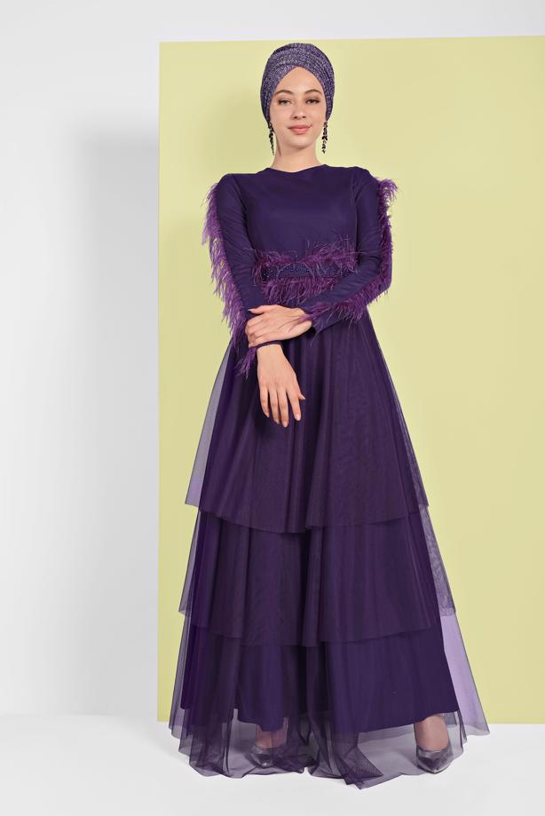 Vêtements hijab  TIERED BEADED ABAYA 0810  - TRENDTESETTÜR