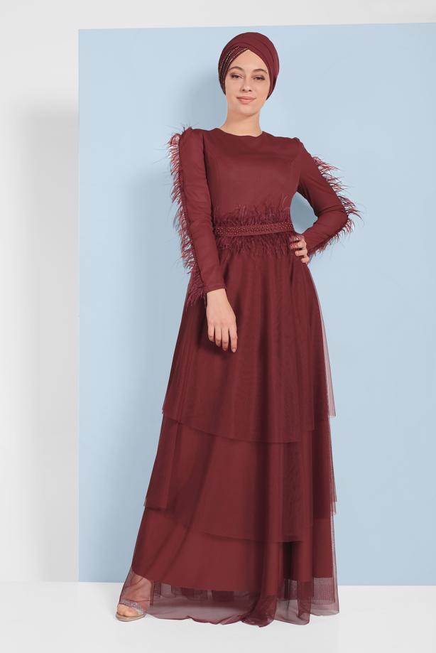Vêtements hijab  TIERED BEADED ABAYA 0810  - TRENDTESETTÜR