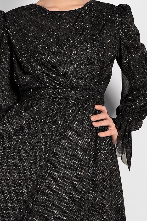 Vêtements hijab  RUFFLED TULLE ABAYA 1710 - TRENDTESETTÜR