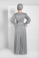 Vêtements hijab GRIS ROBE DE SOIRÉE EN TULLE RUCHÉE 1710