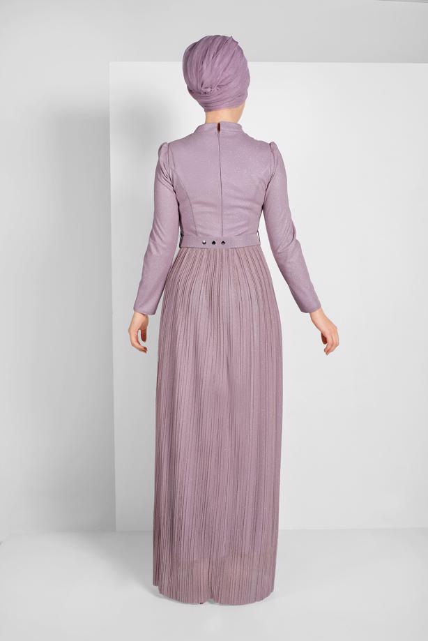Vêtements hijab  SPARKLY PLEATED ABAYA 2810  - TRENDTESETTÜR