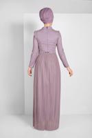 Vêtements hijab POURPRE ROBE DE SOIRÉE BRILLANTE À PLISSÉE 2810 
