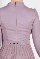 Vêtements hijab POURPRE ROBE DE SOIRÉE BRILLANTE À PLISSÉE 2810 