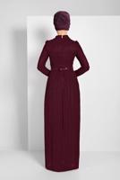 Hijab clothing CLARET RED SPARKLY PLEATED ABAYA 2810 