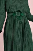 Vêtements hijab VERT ROBE DE SOIRÉE BRILLANTE À PLISSÉE 2810 