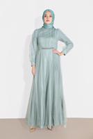 Vêtements hijab VERT ROBE SOIRÉE EN TULLE 2910 