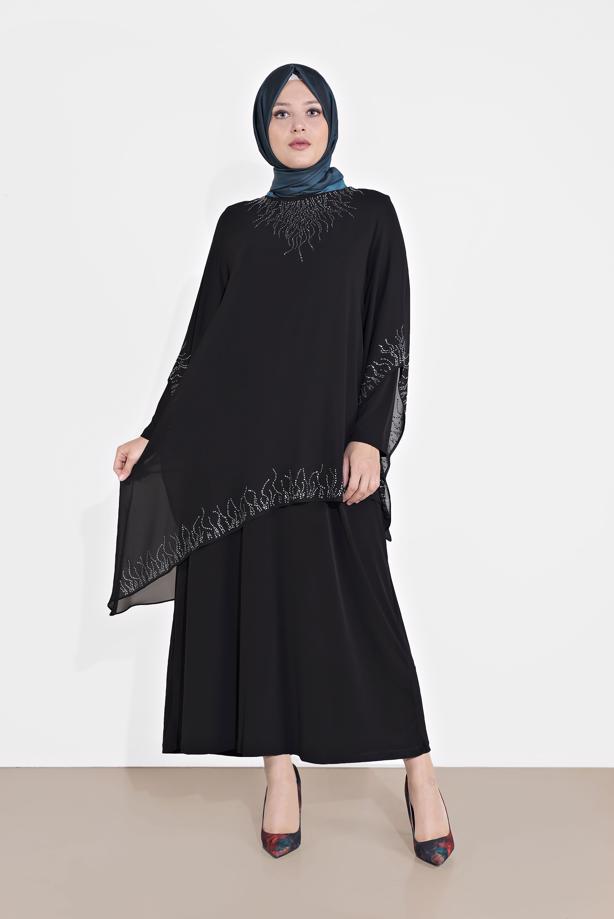 Vêtements hijab  EMBELLISHED ABAYA 4215 - TRENDTESETTÜR
