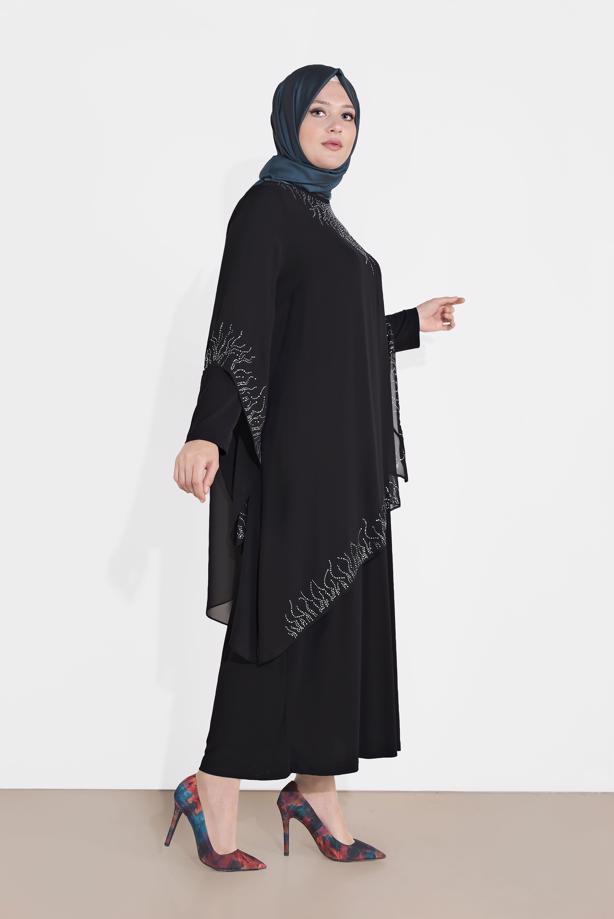 Vêtements hijab  EMBELLISHED ABAYA 4215 - TRENDTESETTÜR