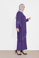Vêtements hijab POURPRE ROBE SOIRÉE À EMBELLIE 4215 