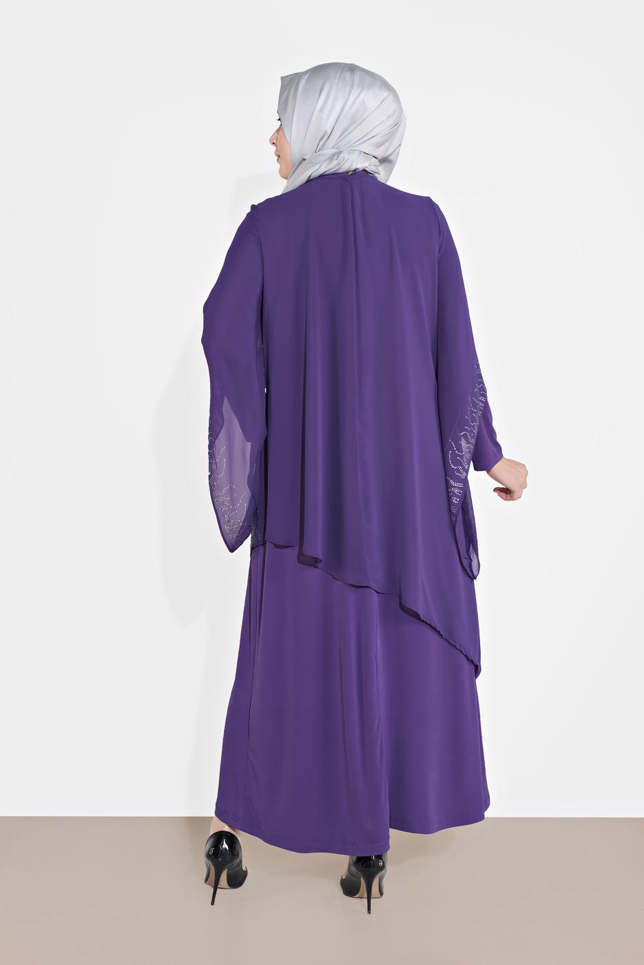 Vêtements hijab POURPRE ROBE SOIRÉE À EMBELLIE 4215 