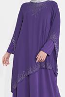 Vêtements hijab POURPRE ROBE SOIRÉE À EMBELLIE 4215 
