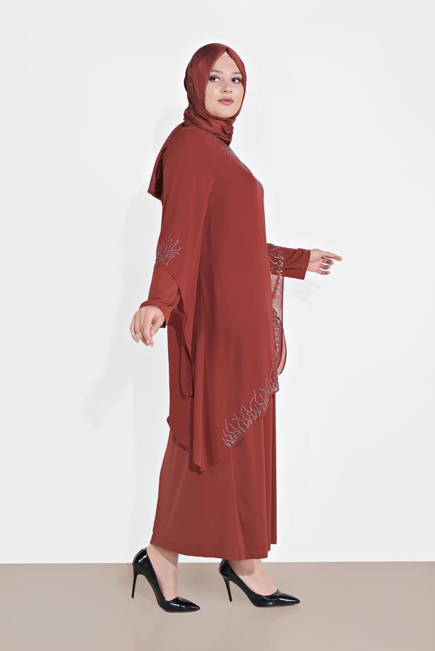 Vêtements hijab  EMBELLISHED ABAYA 4215 - TRENDTESETTÜR