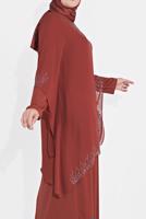 Vêtements hijab BRUN ROBE SOIRÉE À EMBELLIE 4215 
