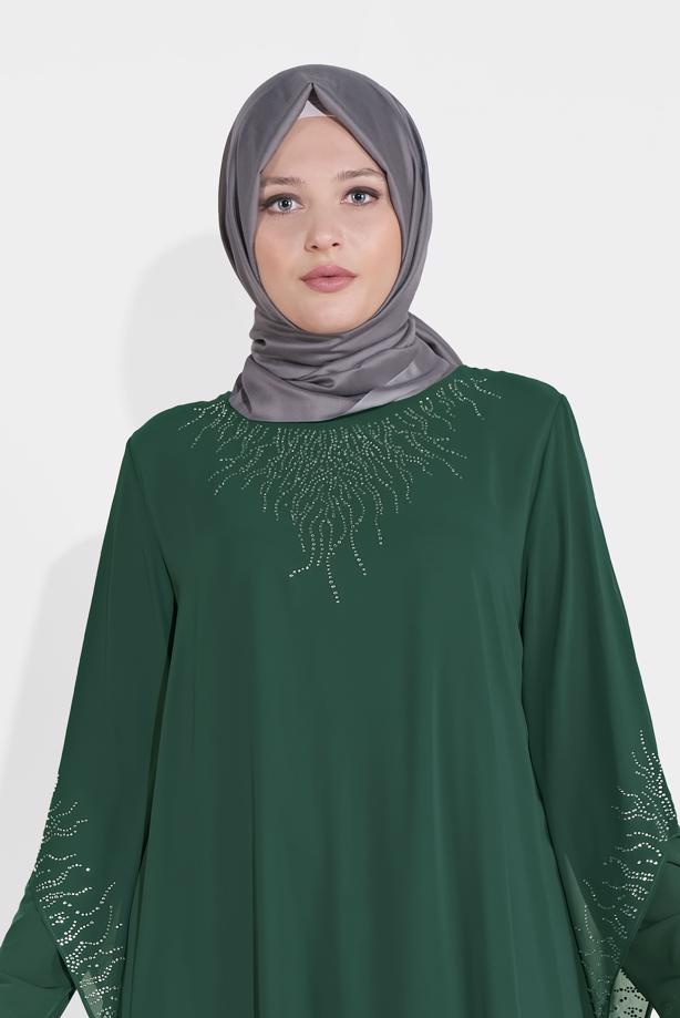 Vêtements hijab  EMBELLISHED ABAYA 4215 - TRENDTESETTÜR