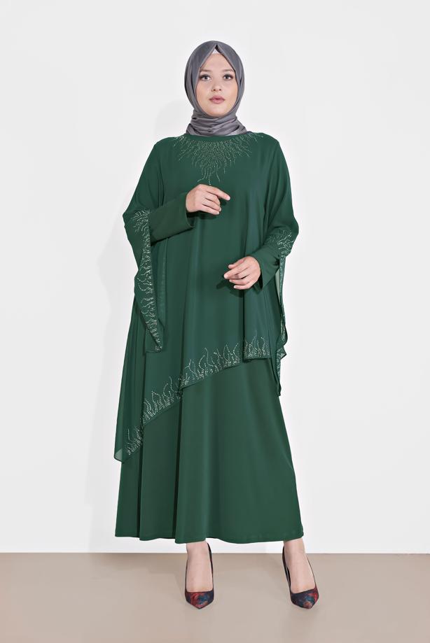 Vêtements hijab  EMBELLISHED ABAYA 4215 - TRENDTESETTÜR