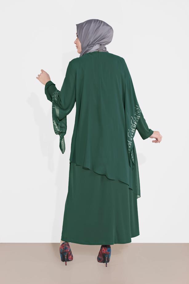 Vêtements hijab  EMBELLISHED ABAYA 4215 - TRENDTESETTÜR