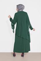Hijab clothing GREEN EMBELLISHED ABAYA 4215