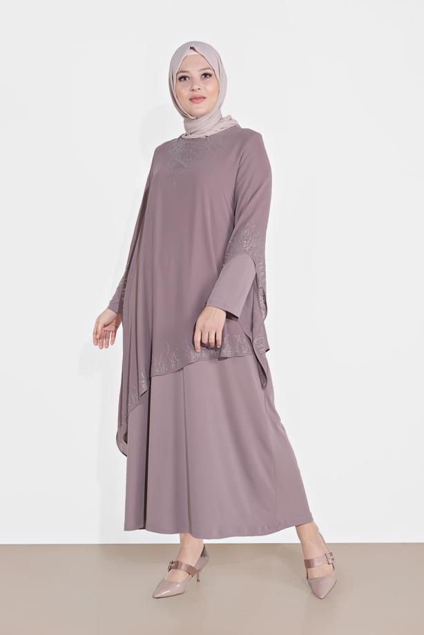 Vêtements hijab  EMBELLISHED ABAYA 4215 - TRENDTESETTÜR