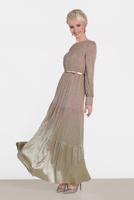 Tesettür giyim PUDRA ALVİNA DEGRADE GEÇİŞLİ SİMLİ ABİYE ELBİSE 5622