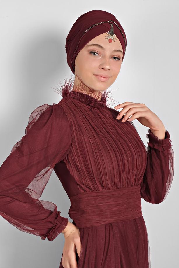 Vêtements hijab  TULLE NIGHT DRESS  5910  - TRENDTESETTÜR