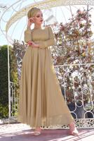 Hijab clothing BEIGE SPARKLY ABAYA 7710