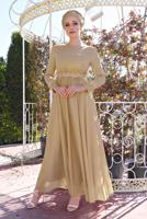 Hijab clothing BEIGE SPARKLY ABAYA 7710