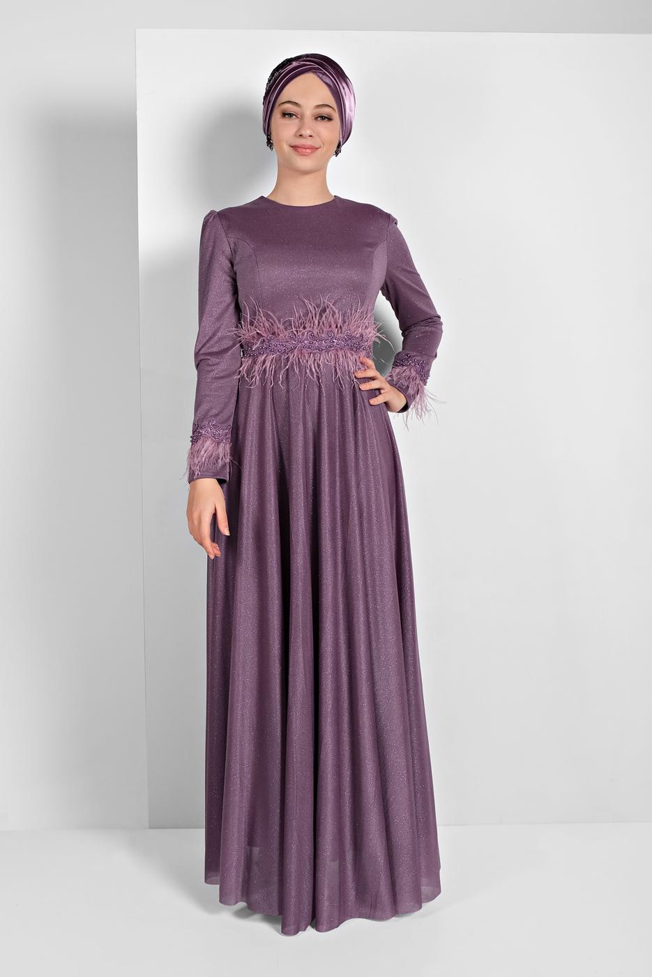 Hijab clothing PURPLE SPARKLY ABAYA 7710