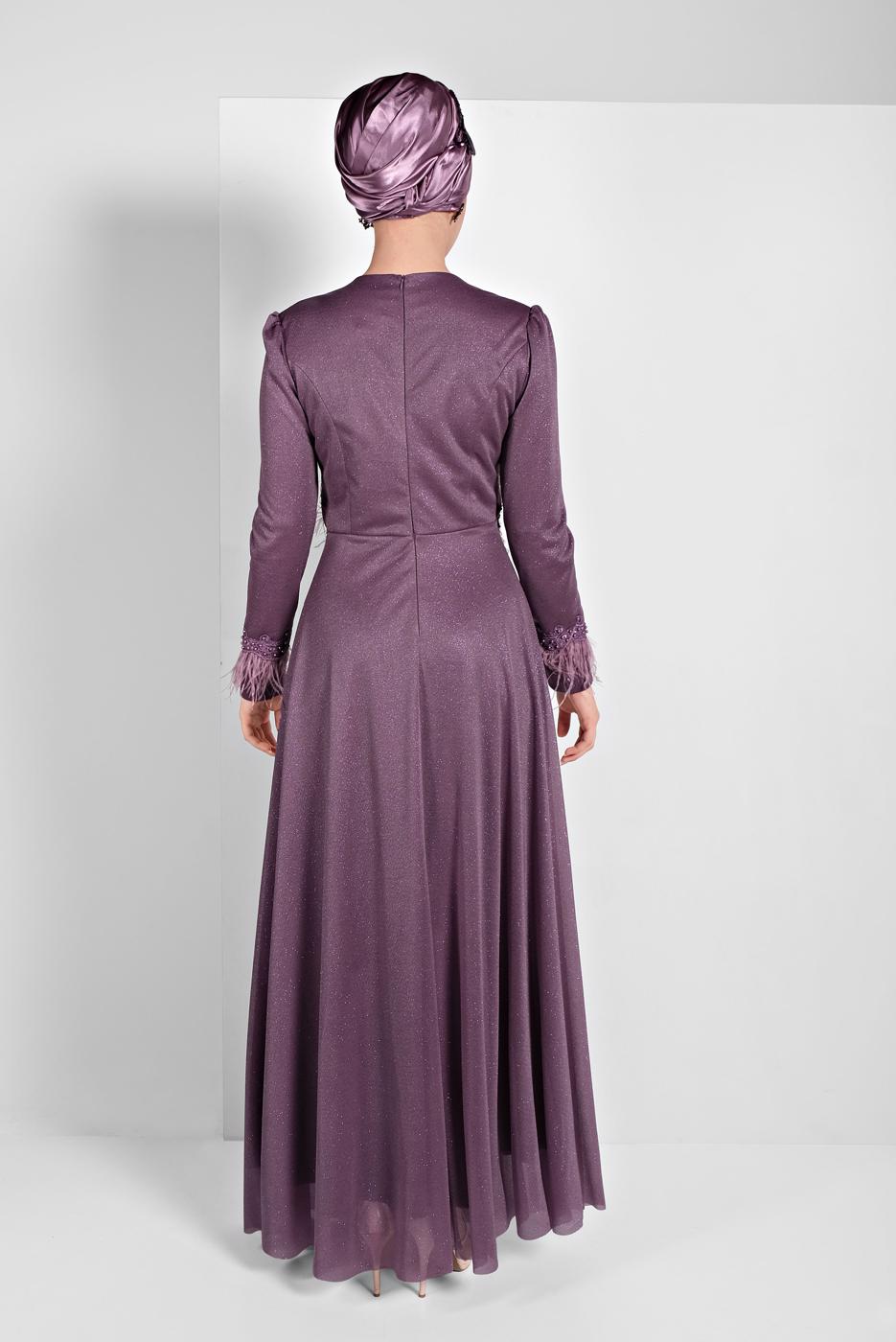 Hijab clothing PURPLE SPARKLY ABAYA 7710