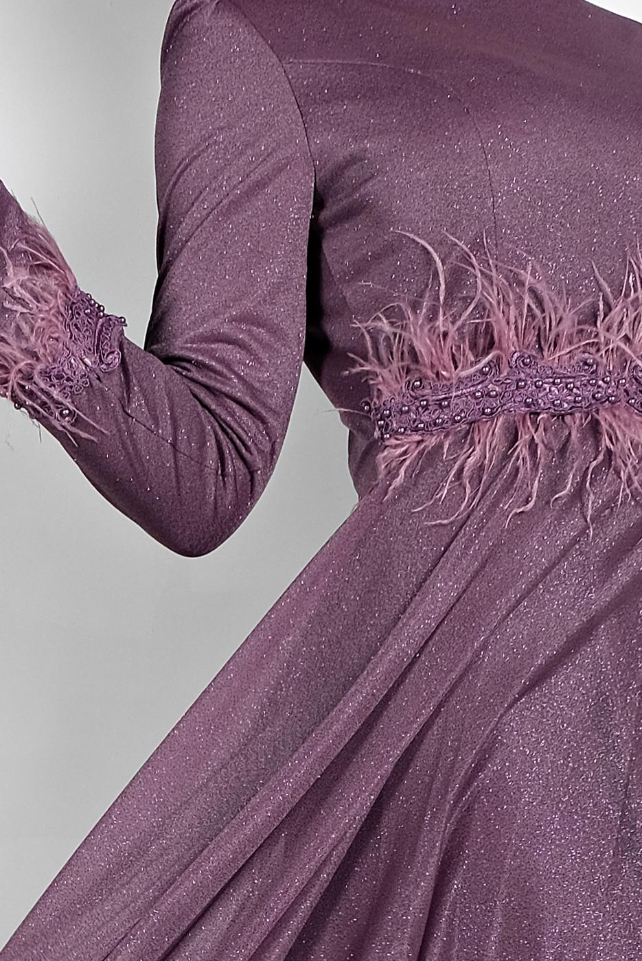 Hijab clothing PURPLE SPARKLY ABAYA 7710