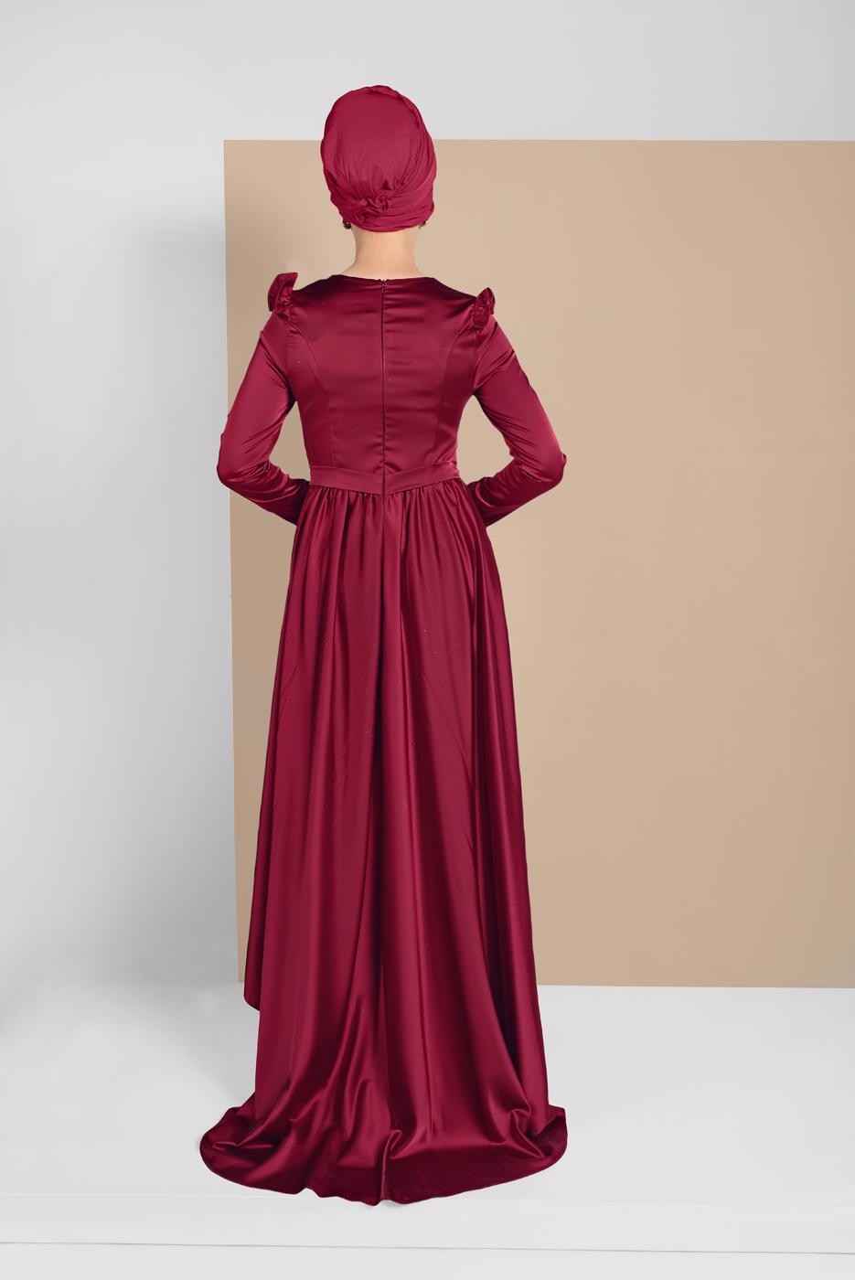 Vêtements hijab ROUGE BORDEAUX ROBE À SEQUINS 9750