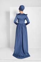 Hijab clothing NAVY BLUE RUFFLED DRESS 9750