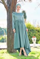 Hijab clothing GREEN RUFFLED DRESS 9750