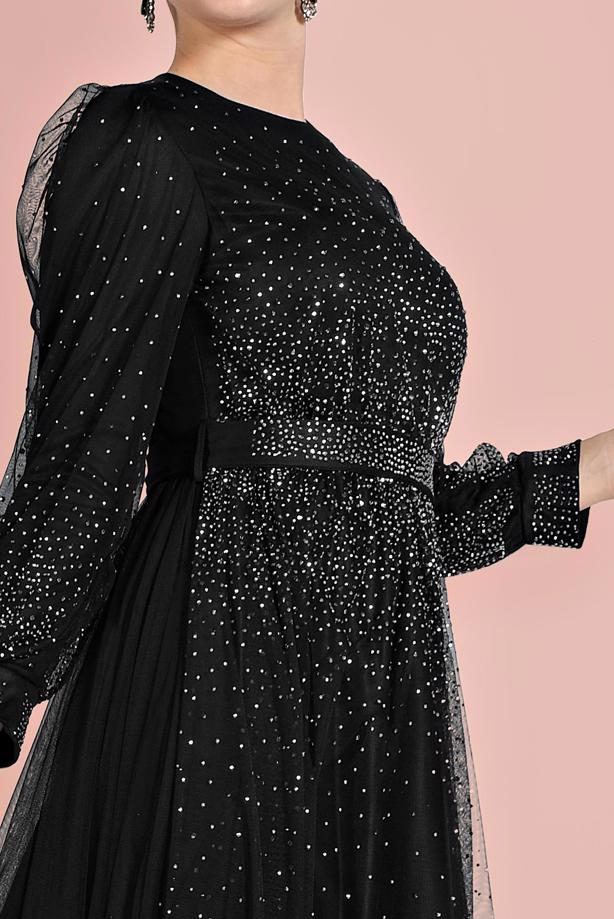 Vêtements hijab  SEQUINNED SPARKLY NIGHTDRESS 9810 - TRENDTESETTÜR