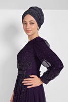 Vêtements hijab POURPRE ROBE DE SOIRÉE À SEQUINS 9810