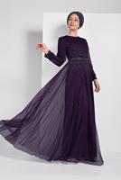 Vêtements hijab POURPRE ROBE DE SOIRÉE À SEQUINS 9810