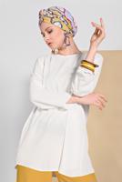 Tesettür giyim KREM SALAŞ BLUZ 80001