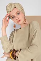 Tesettür giyim BEJ SALAŞ BLUZ 80001