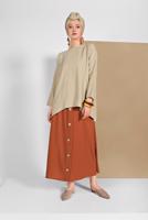 Tesettür giyim BEJ SALAŞ BLUZ 80001