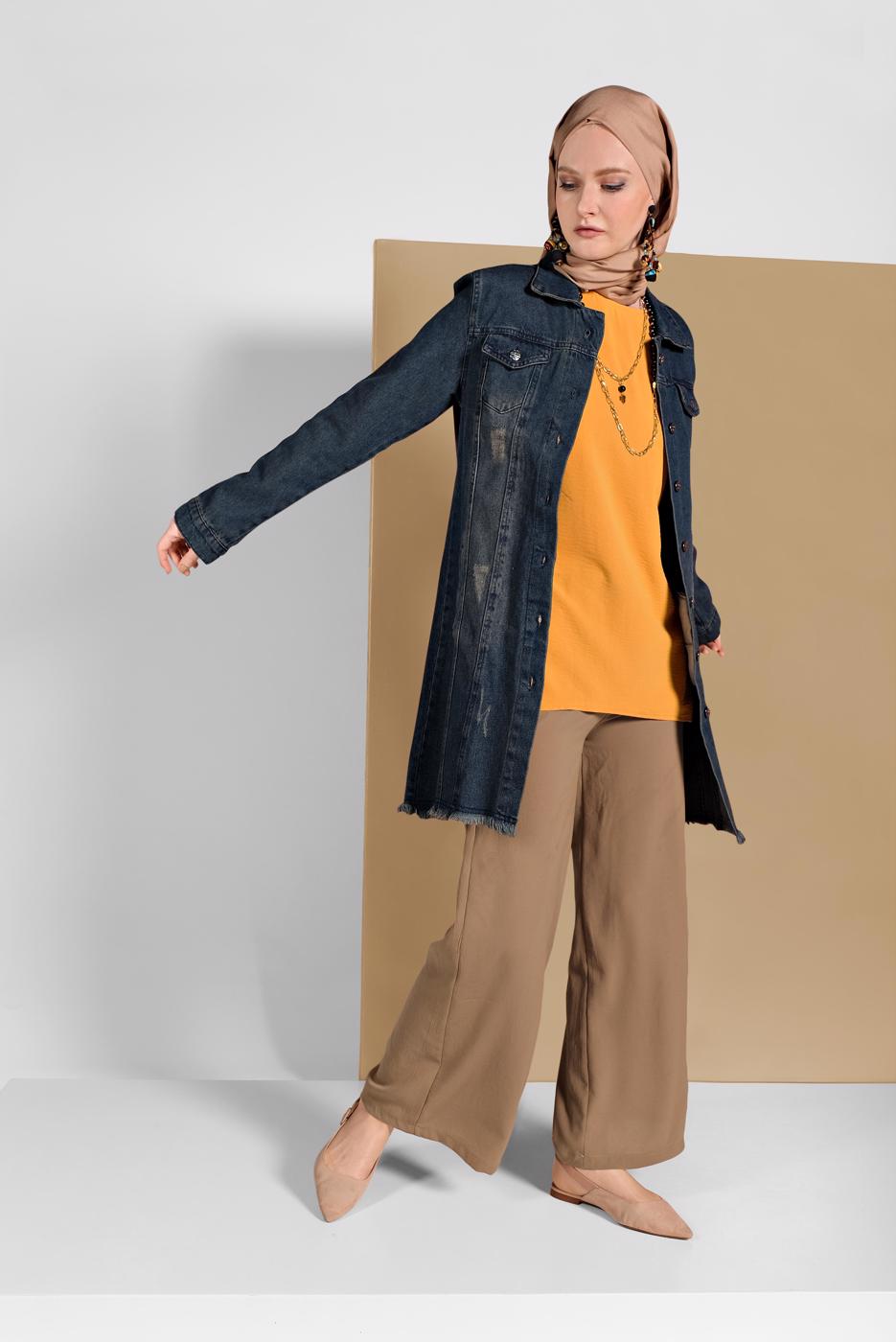 Tesettür giyim TURUNCU SALAŞ BLUZ 80001