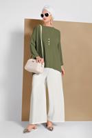 Tesettür giyim HAKİ SALAŞ BLUZ 80001