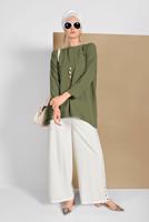 Tesettür giyim HAKİ SALAŞ BLUZ 80001