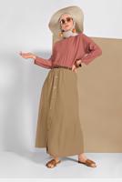 Tesettür giyim KAHVE SALAŞ BLUZ 80001