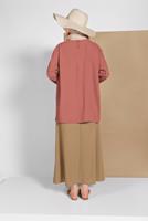 Tesettür giyim KAHVE SALAŞ BLUZ 80001