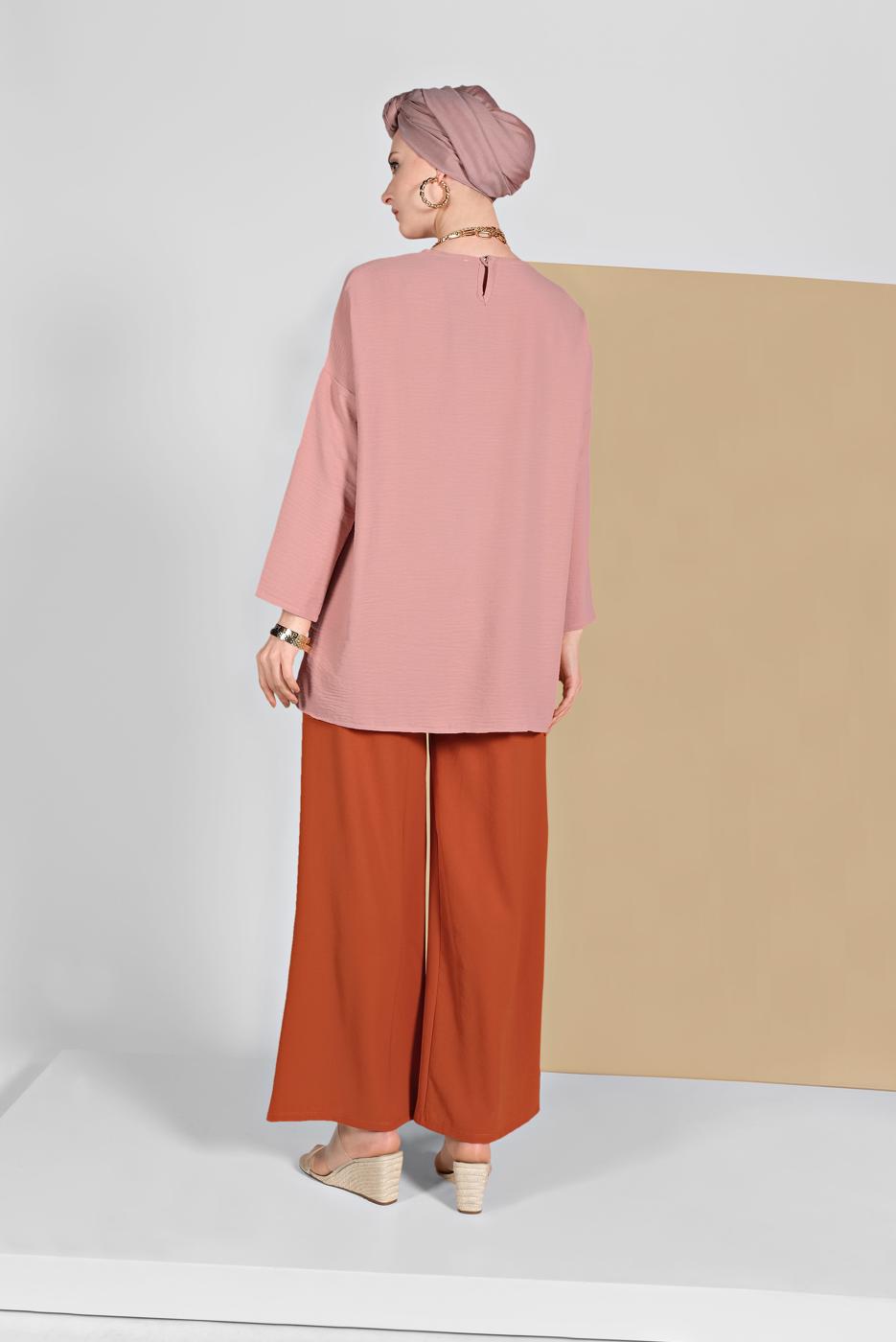 Tesettür giyim PUDRA SALAŞ BLUZ 80001