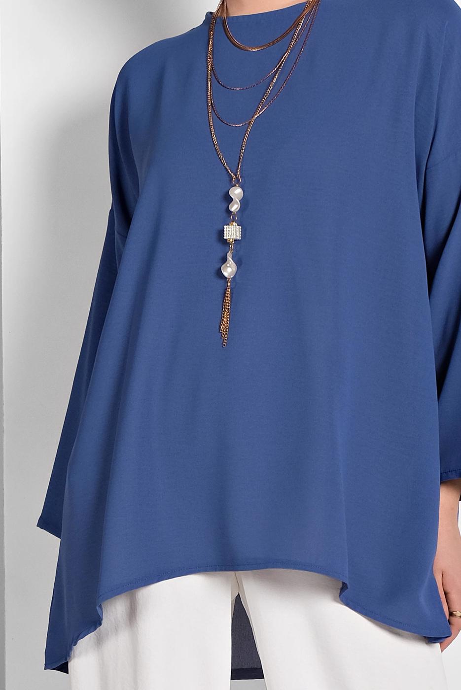 Tesettür giyim LACİVERT SALAŞ BLUZ 80001